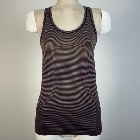 lululemon athletica Black and Pink Striped Tank Top 6 - Picture 1 of 8